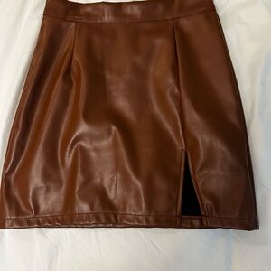 Brown Leather Skirt
